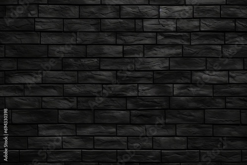 Black brick wall texture background. Black and white brick wall background. Copy space