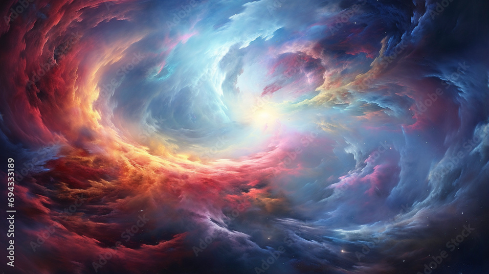 Nebula Cascade: Celestial Waterfall, generative ai