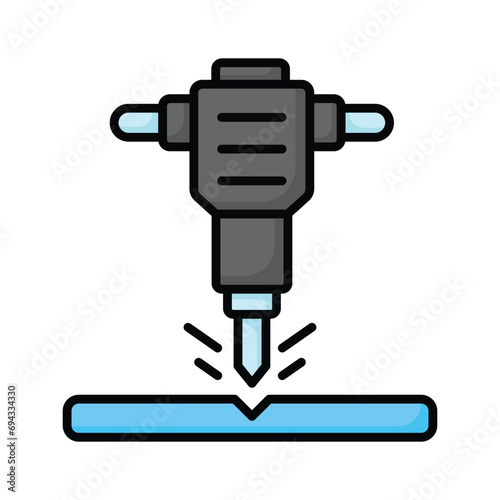 Jackhammer icon design, electric drilling constructional machine