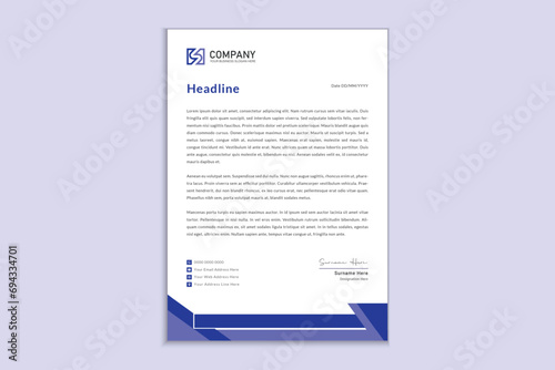 Creative & clean business style print ready letterhead design