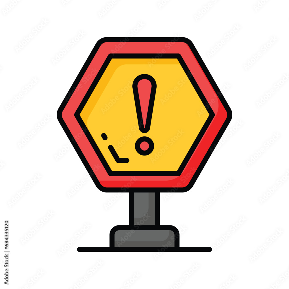 Trendy icon of Alert sign board vector design isolated on white background Trendy icon of Alert sign board vector design isolated on white background