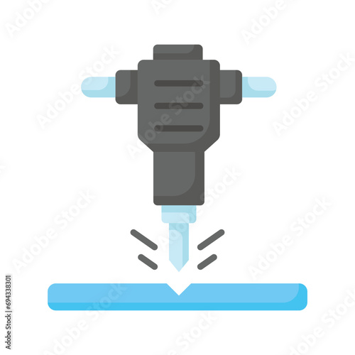 Jackhammer icon design, electric drilling constructional machine