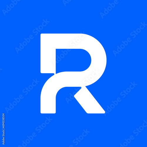 Initial Letter R in Minimalistic Modern style on isolated background. Simple Modern Style Logotype or Icon or Mark. (ID: 694338504)