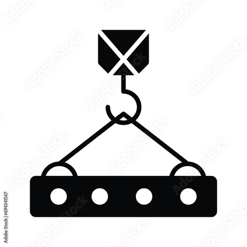 A well designed icon of construction crane, crane hook up for premium use
