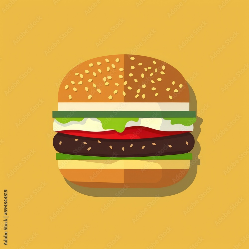 Illustration design of a delicious hamburger