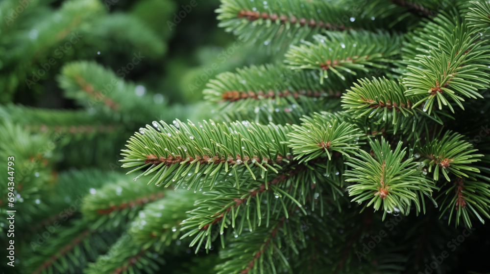 Christmas tree background, Christmas tree branch close up,
