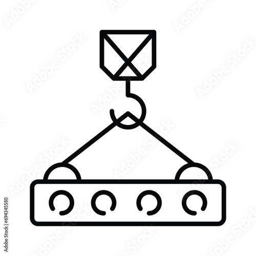 A well designed icon of construction crane, crane hook up for premium use