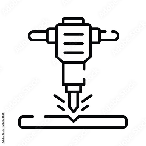 Jackhammer icon design, electric drilling constructional machine