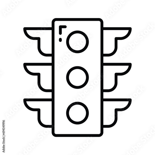 Beautifully designed vector of traffic signals, traffic lights icon