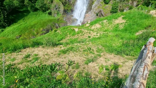 Hiking to the Partschinser Waterfall near Meran South Tyrol Italy photo