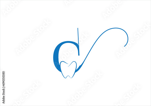 Initial C letter, dental logo vector. Modern dental care logo design