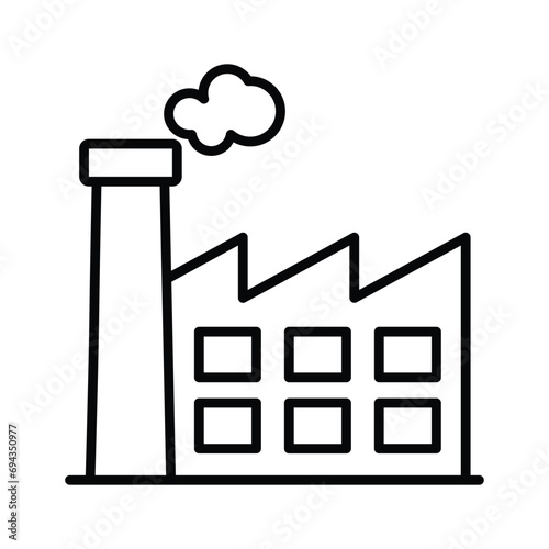 Manufacturing Plant, building with chimney showing concept icon of power plant or industry vector