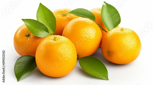 Ripe orange on a white background