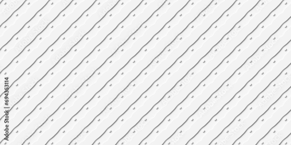 White wide diagonal lines or bands and dots geometrical background wallpaper banner template pattern flat lay top view from above White wide diagonal lines or bands and dots geometrical background wallpaper banner template pattern flat lay top view from above