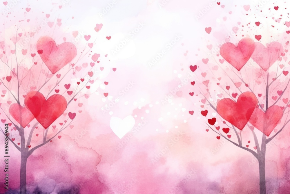 Watercolor Valentine's background