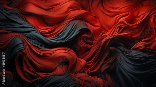 Obraz na płótnie An evocative and dynamic abstract painting, awash in vibrant red and black hues, captures the essence of artistic expression and captures the viewer's attention with its striking use of color w salonie