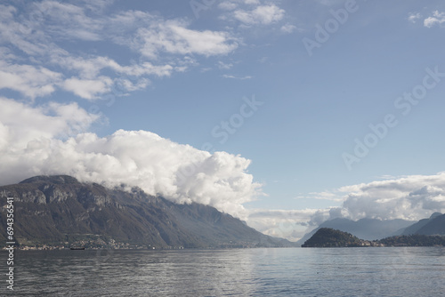 View of a glimpse of Lake Como and the Promontory of Bellagio