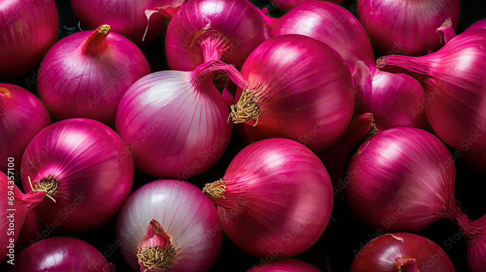 fresh onion harvest background generated by ai