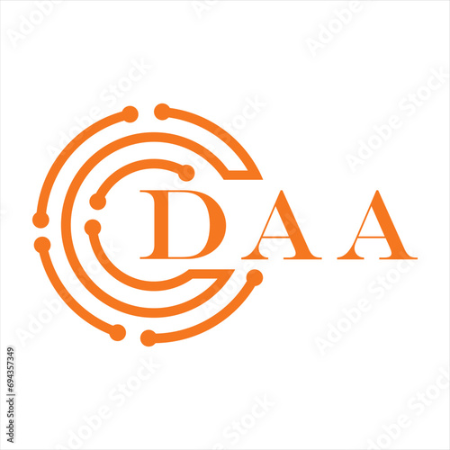 DAA letter design. DAA letter technology logo design on white background. DAA Monogram logo design for entrepreneur and business