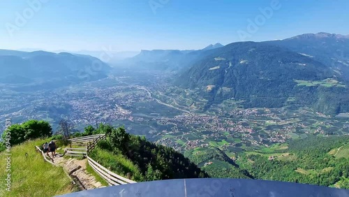 Hiking and View from the Mutkopf and Hochmuth near Meran South Tyrol. photo