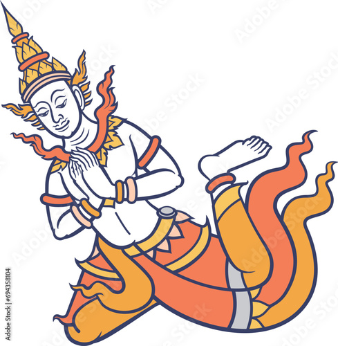 Thailand angels Simple Style Vector	
