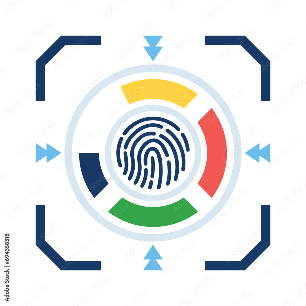 Have a look this carefully crafted icon of biometric access in trendy flat style Have a look this carefully crafted icon of biometric access in trendy flat style