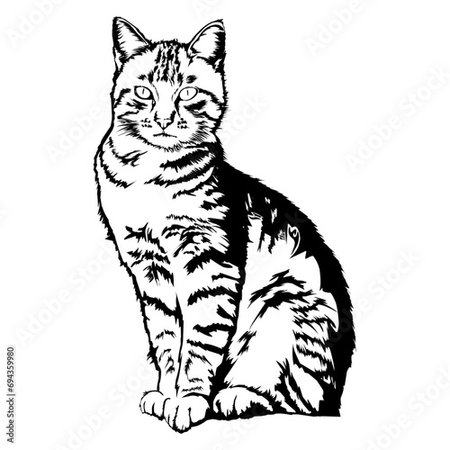 cat on a white background