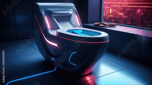 Futuristic smart toilet photo