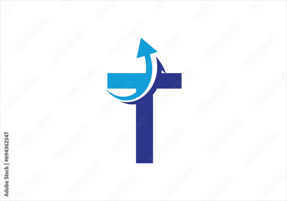 Investment logo with capital letter T, finance logo, financial investment logo, business logo Investment logo with capital letter T, finance logo, financial investment logo, business logo
