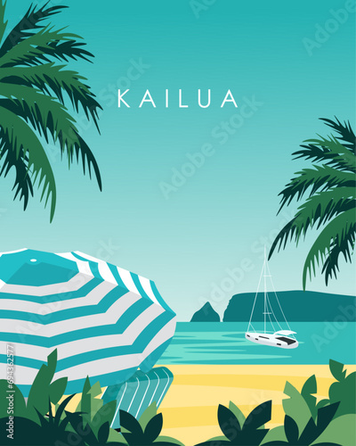 Kailua Hawaii travel poster
