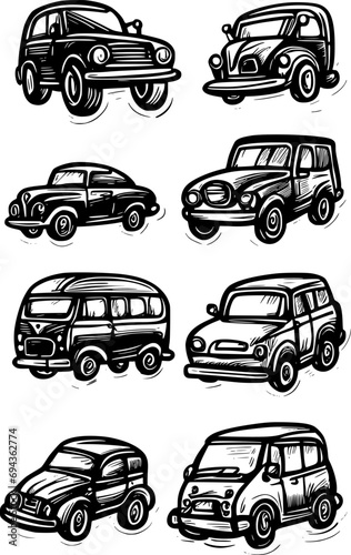 set of car cartoon