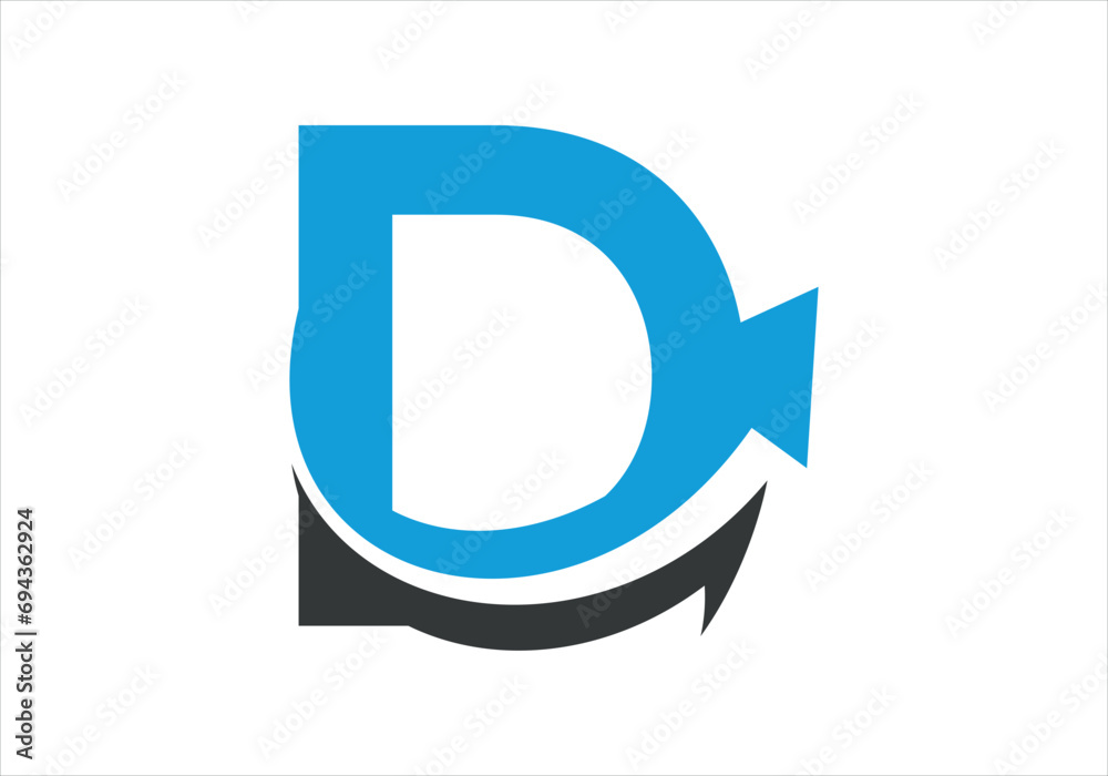Investment logo with capital letter D, finance logo, financial investment logo, business logo
