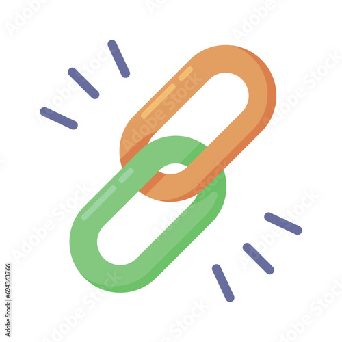 Chain Link concept flat vector of backlink, add link, website link