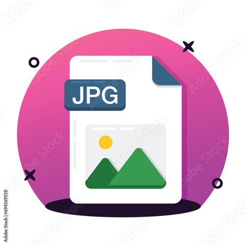 JPG file format flat icon design ready for premium use
