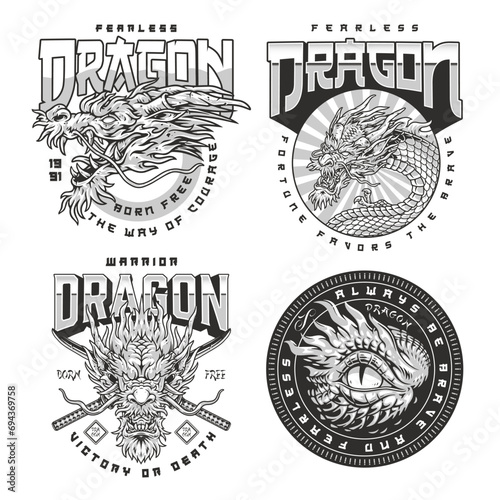 MMA dragon monochrome set flyer