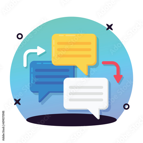 Trendy icon of conversation in flat style, communication vector design