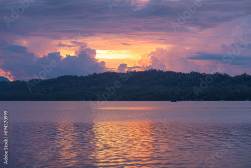 Nature's Elegance Unveiled: A Tranquil Sunrise in the Blue Sky Horizon | Outdoor Photography