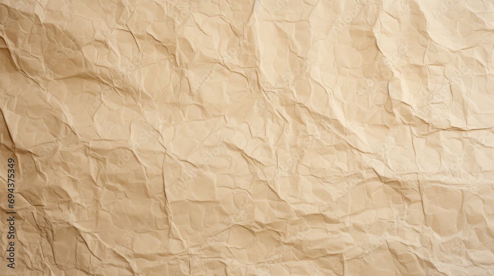 Fototapeta premium Сrumpled brown paper texture. 