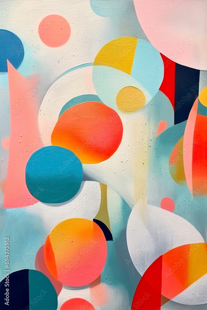 Abstract Colorful Oil Painting On Canvas Texture Hand Drawn Brush