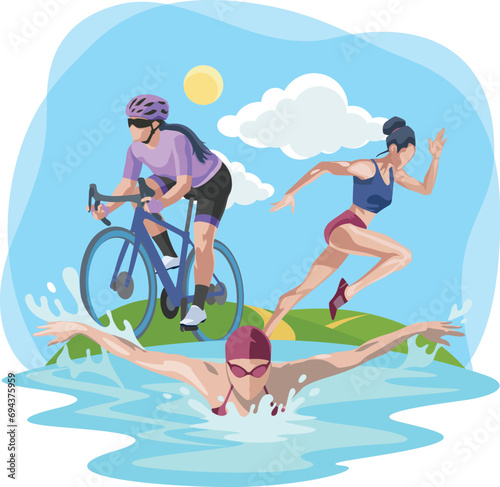 Vector illustration of triathlon