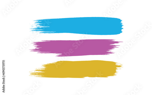 Abstract hand painted brush strokes painting background vector With colorful watercolor brush stroke collection
