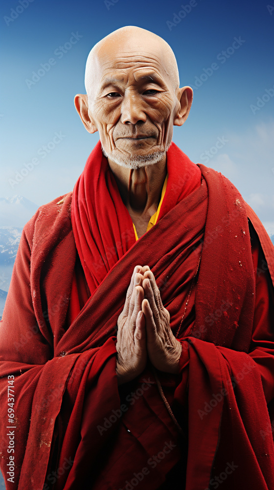 Old Man, Meditation Pose, Capturing Tranquility, Inner Peace