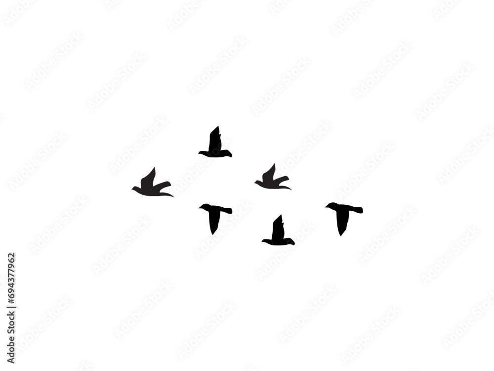 Group of  flying bird make with vector