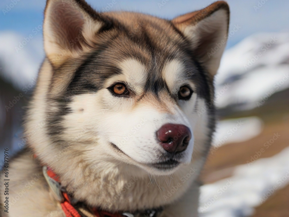 Portrait of a Siberian Husky sled dog