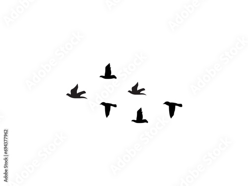 Group of  flying bird make with vector
