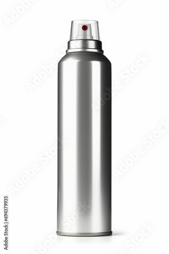 Metal aerosol spray dispenser isolated on white background, Generative AI 