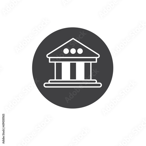 black  museum icon vector element design template