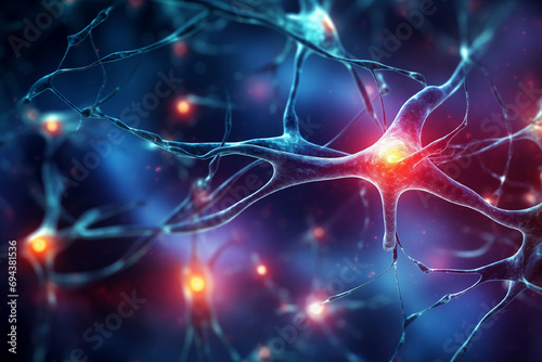 Abstract image of neural connections in the brain, medical and health background