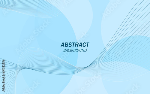 Abstract sky blue background of round shapes of different sizes and transparency. Geometric shapes. 3D vector illustration.