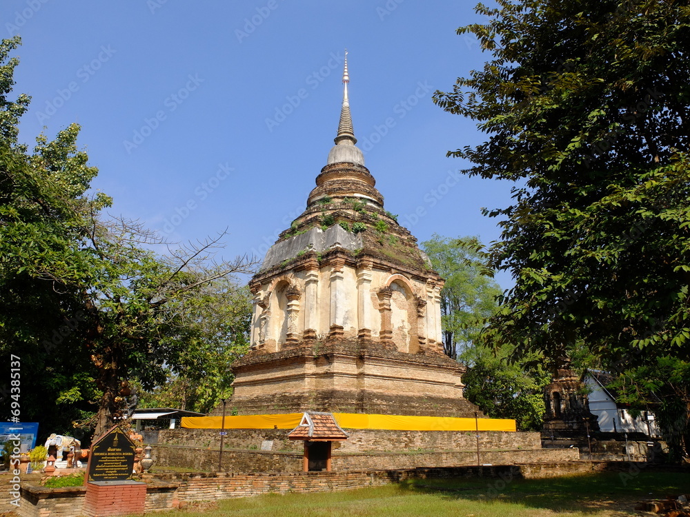 Ancient pagoda in Jedyod Royal Temple, Chiang Mai, Thailand.